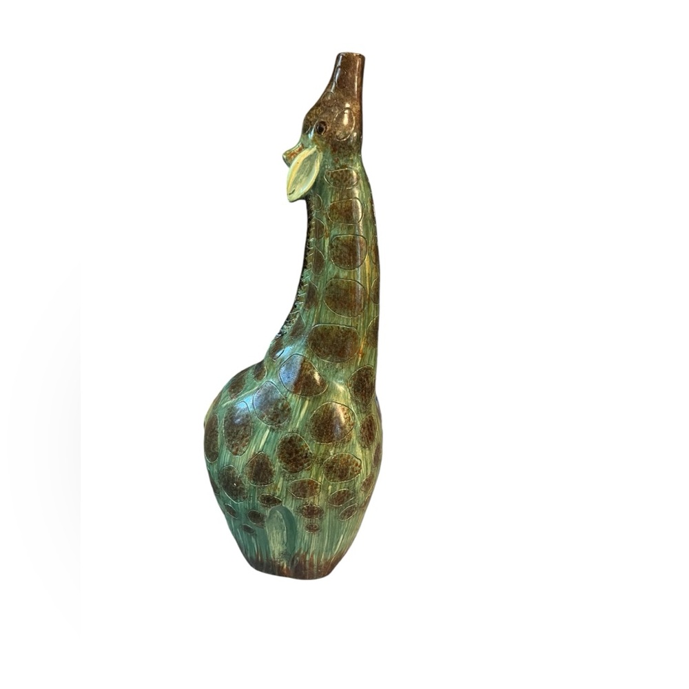 Vintage Giraffe Pottery Vase – Unique Mid-Century Modern Décor - Picture 7 of 10